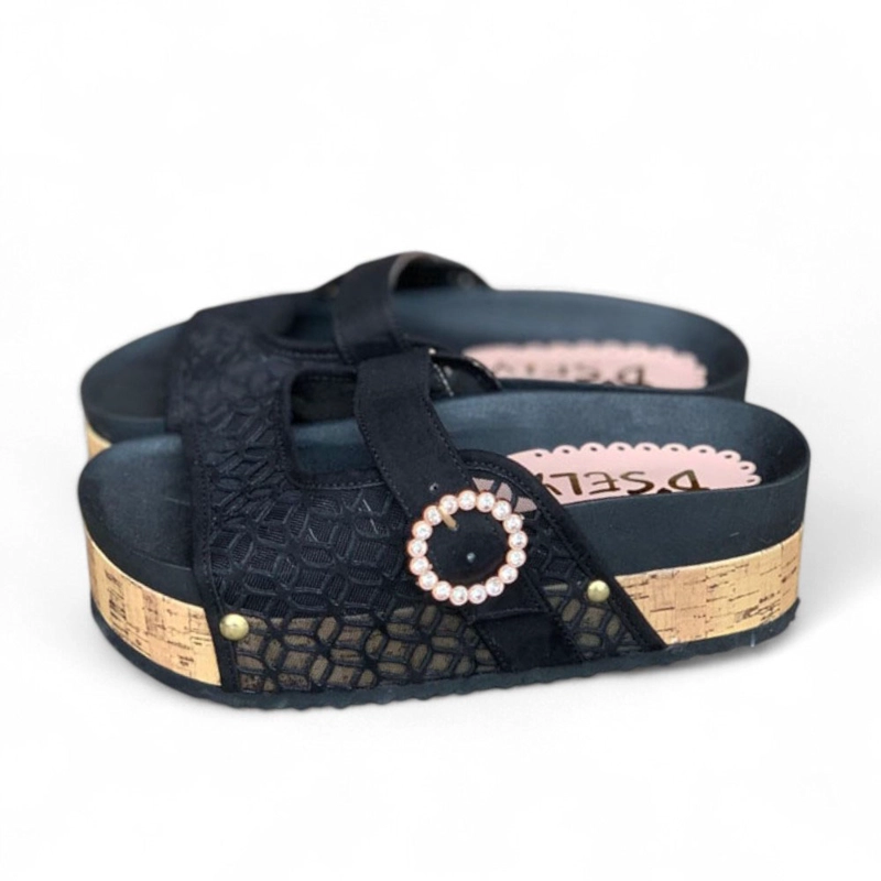 SANDALIA MUJER GRECA ALTO X5 2086L-50 COLOR NEGRO - 4