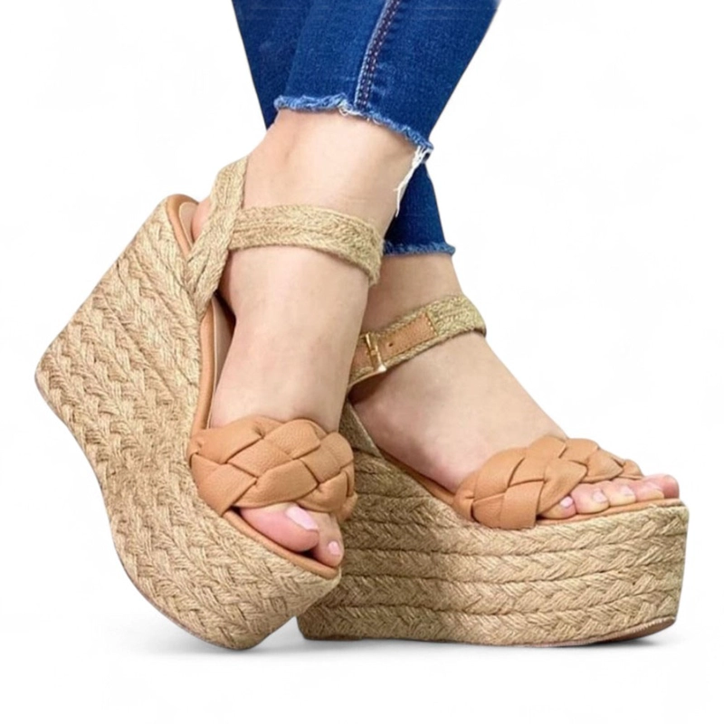 SANDALIA MUJER ALTO X9 YUTE 2086-55 COLOR CAMEL - 2