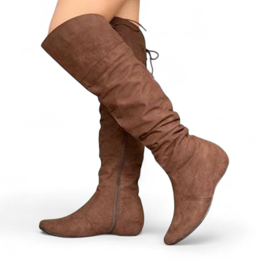 BOTA MUJER TACO INTERNO X5 GAMUZA 2086L-60 COLOR MARRON - 2