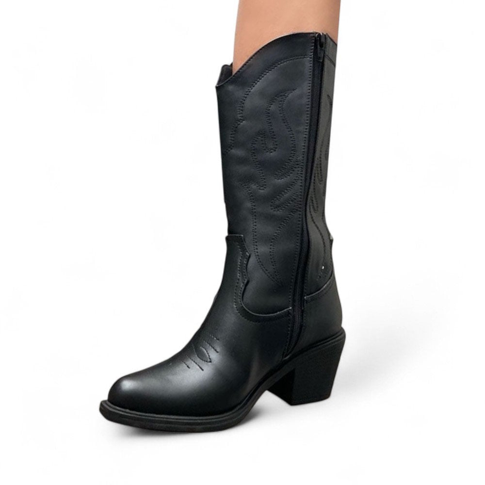 BOTA MUJER TEXANA LEJANO OESTE TACO 5 2086L-75 COLOR NEGRO - 1