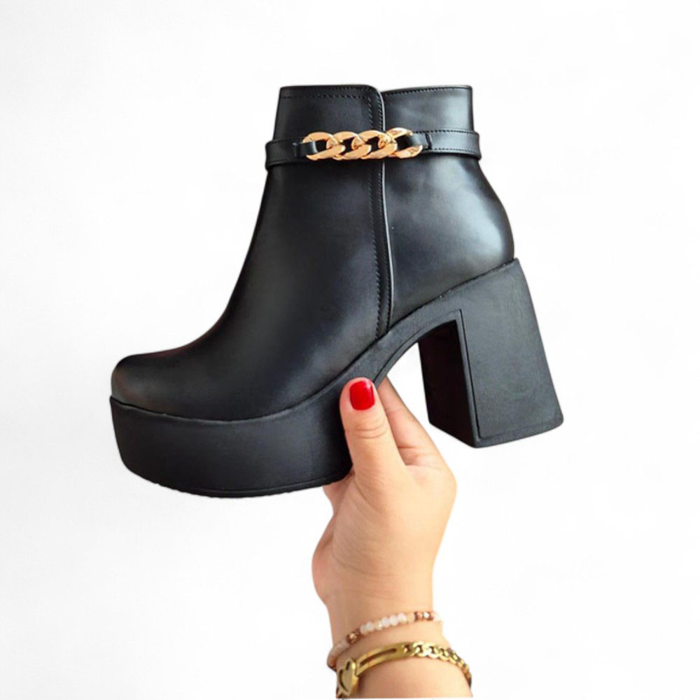 BOTIN MUJER TACO 9 DOBLE USO 2086L-60 COLOR NEGRO - 1
