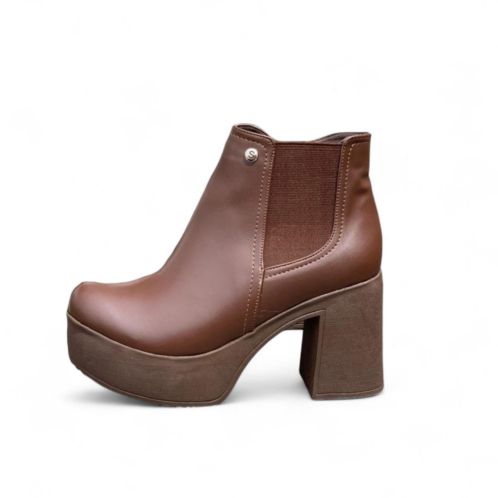 BOTIN MUJER TACO 9 CON PLATAFORMA 2086L-60 COLOR MARRON - 1