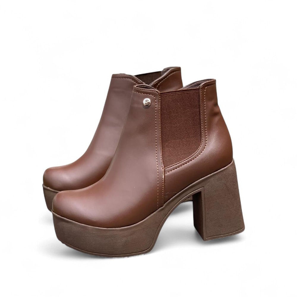 BOTIN MUJER TACO 9 CON PLATAFORMA 2086L-60 COLOR MARRON - 3