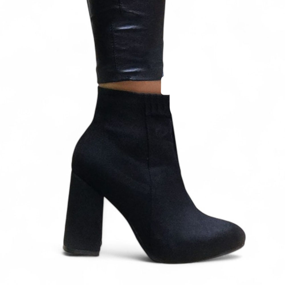 TACO 9 BOTA MUJER CLASICA GAMUZA 2086L-60 COLOR NEGRO - 1