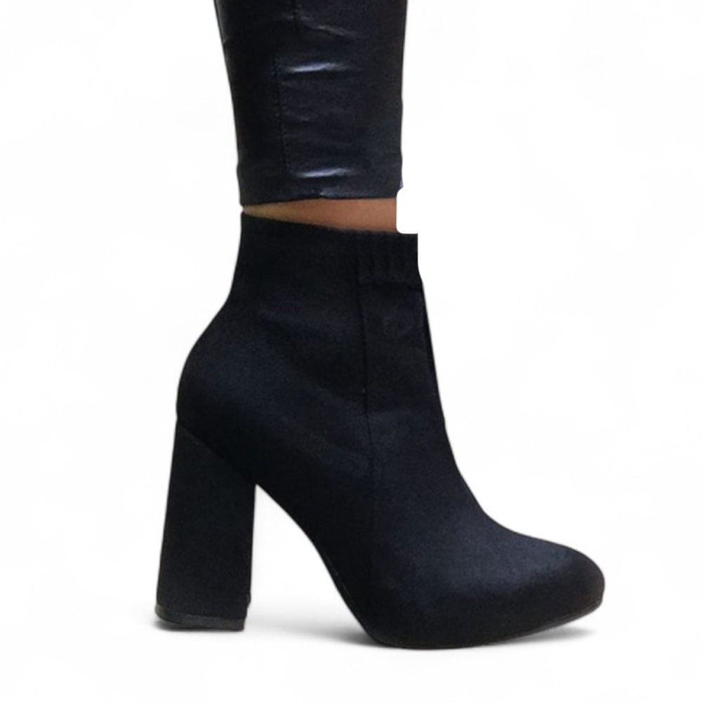 TACO 9 BOTA MUJER CLASICA GAMUZA 2086L-60 COLOR NEGRO - 1