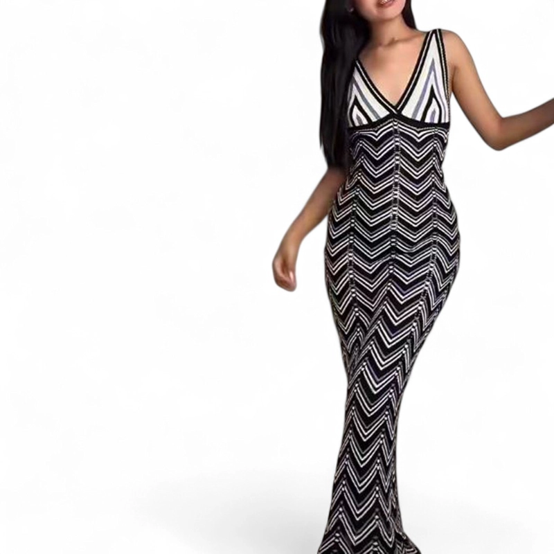 VESTIDO ARCOIRIS MATERIAL LAD 233G-32 HILO TACTO COLOR NEGRO - 1