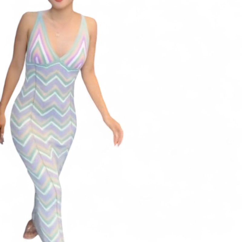 VESTIDO ARCOIRIS MATERIAL LAD 233G-32 HILO TACTO COLOR MULTICOLOR - 5