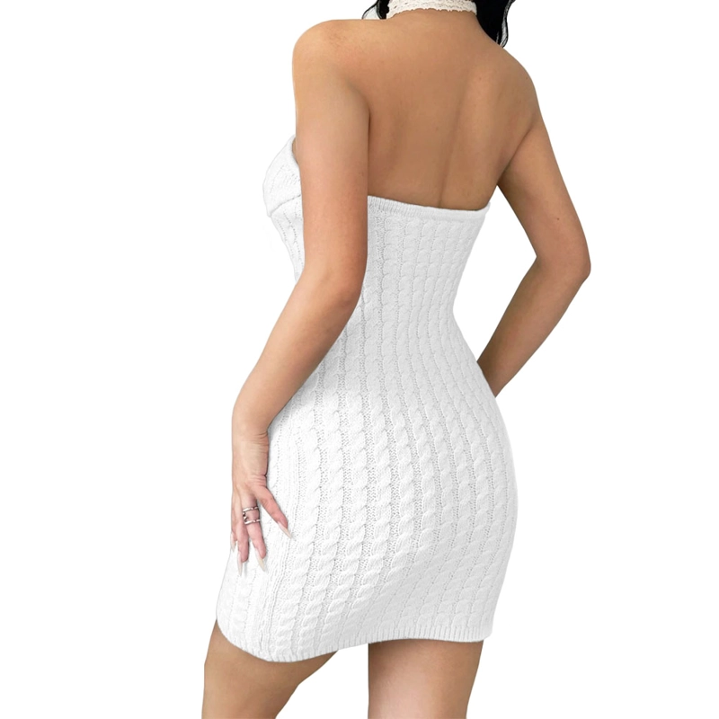 VESTIDO TIRANTES ROSA ROSS 359G-26 HILO TACTO COLOR BLANCO - 3