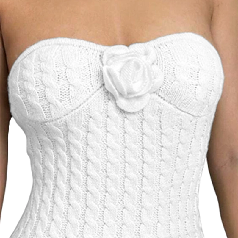 VESTIDO TIRANTES ROSA ROSS 359G-26 HILO TACTO COLOR BLANCO - 4