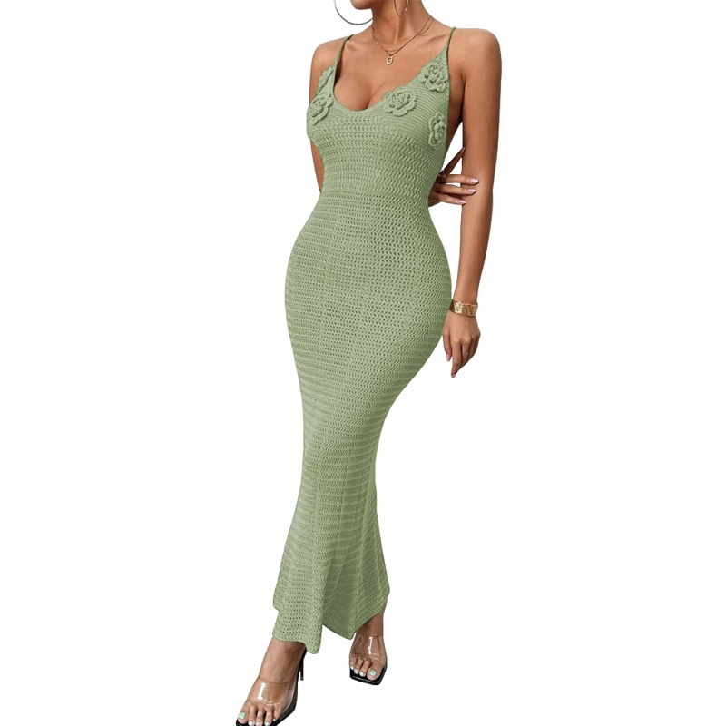 VESTIDO TIRANTES TRIPLE ROSA ROSS 359G-26 HILO TACTO COLOR MENTA - 1