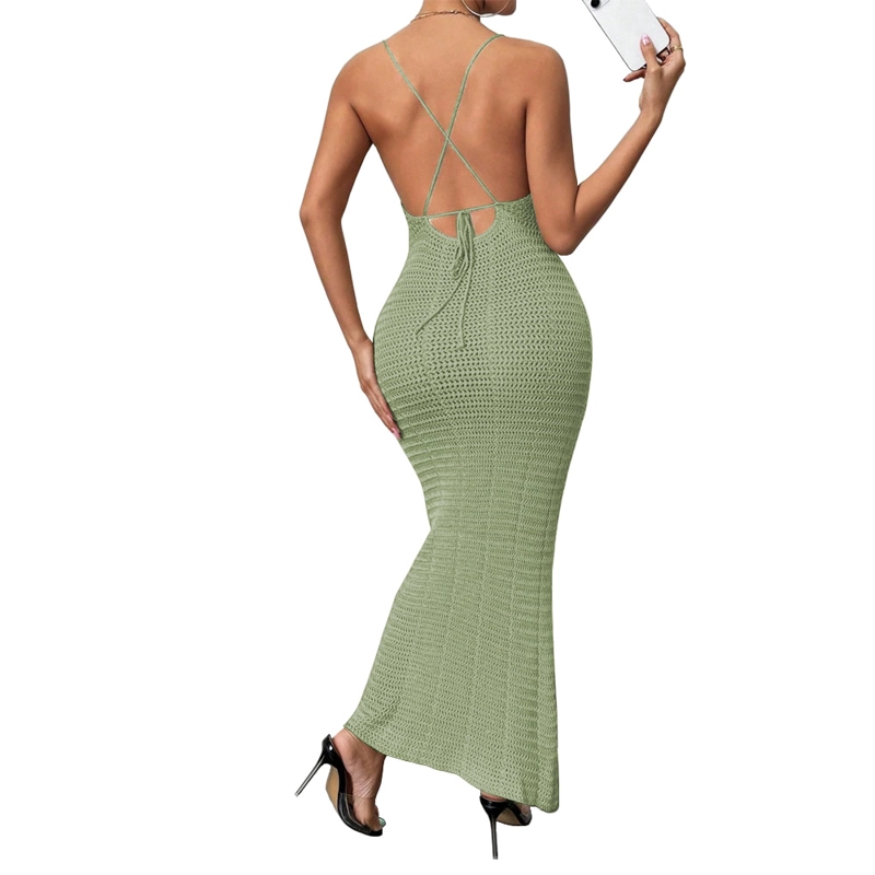 VESTIDO TIRANTES TRIPLE ROSA ROSS 359G-26 HILO TACTO COLOR MENTA - 2