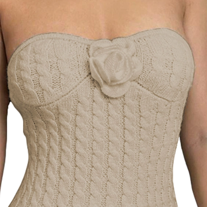 VESTIDO TIRANTES ROSA ROSS 359G-26 HILO TACTO COLOR BEIGE - 2