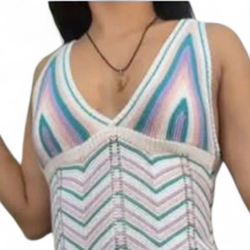 VESTIDO ARCOIRIS MATERIAL LAD 233G-32 HILO TACTO COLOR HUESO - 5