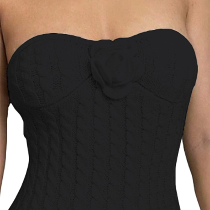 VESTIDO TIRANTES ROSA ROSS 359G-26 HILO TACTO COLOR NEGRO - 2