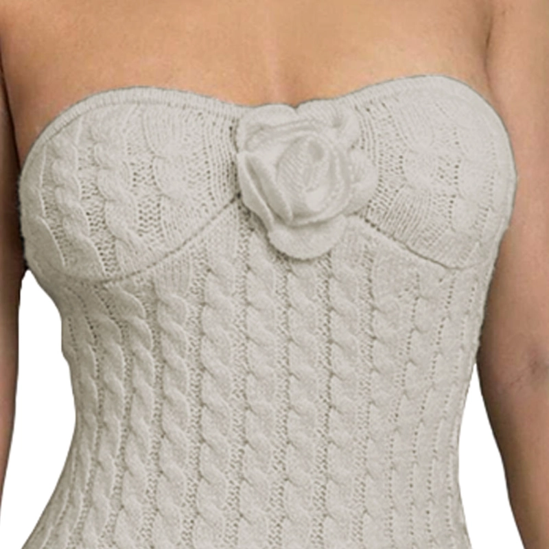 VESTIDO TIRANTES ROSA ROSS 359G-26 HILO TACTO COLOR CRUDO - 2