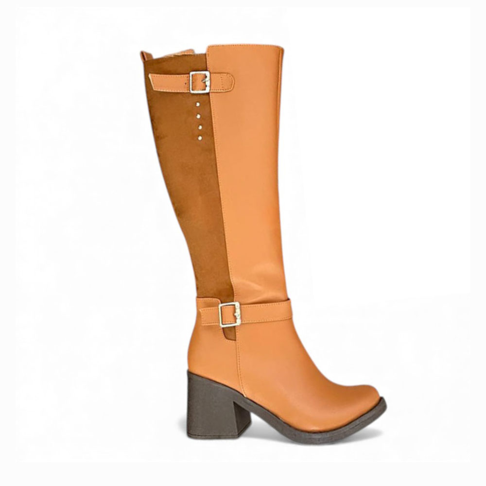 BOTA MUJER 1431L-70 TACO 7 DETALLITO COLOR CARAMELO - 1