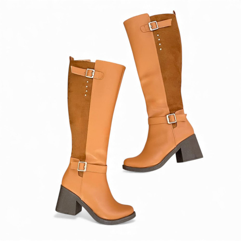 BOTA MUJER 1431L-70 TACO 7 DETALLITO COLOR CARAMELO - 2