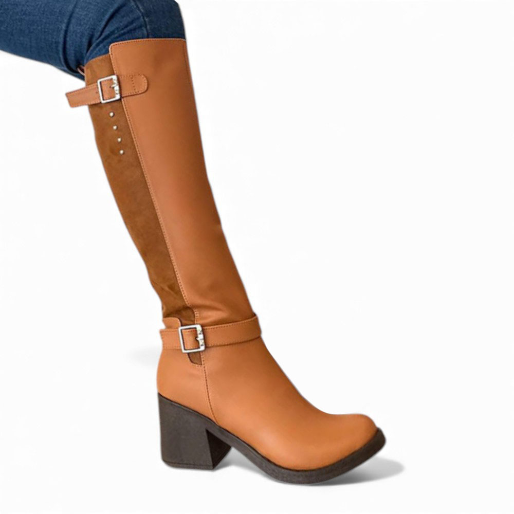 BOTA MUJER 1431L-70 TACO 7 DETALLITO COLOR CARAMELO - 3