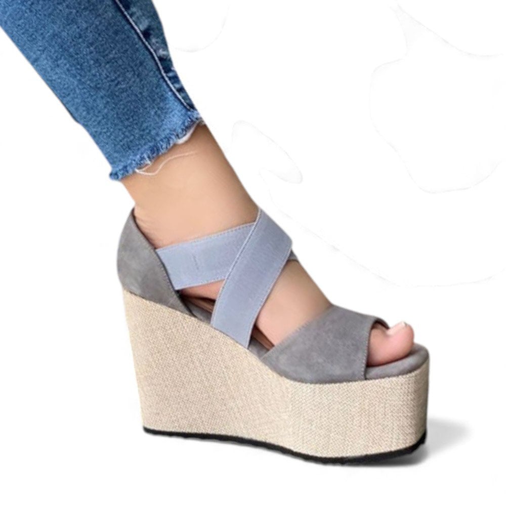 SANDALIA MUJER 1431L-45 CUÑA 12 JEAN COLOR CELESTE - 1