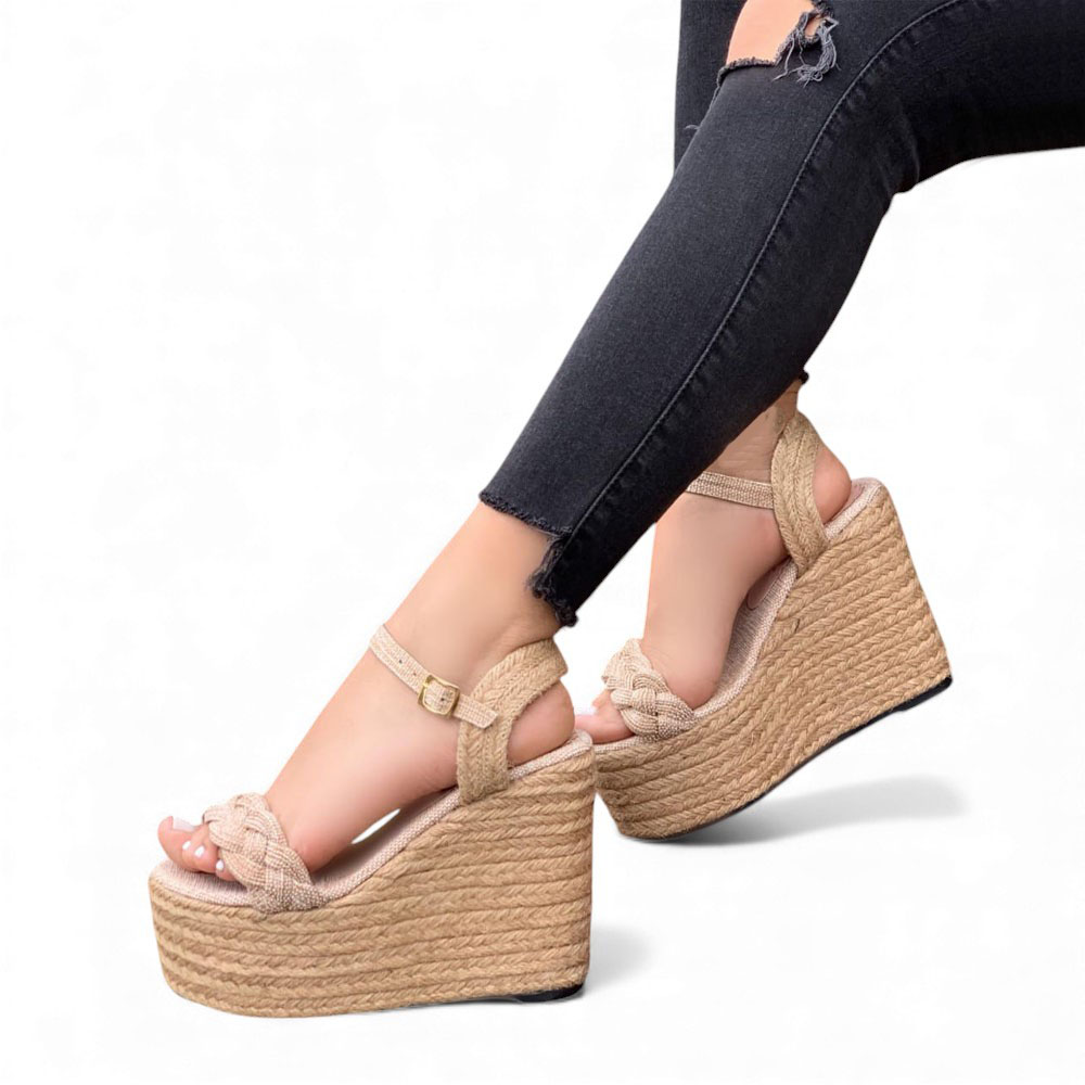 SANDALIA MUJER 1431L-58 BIOCUERO PLANTA FORRADA CON SOGUILLATA COLOR CAMEL - 2
