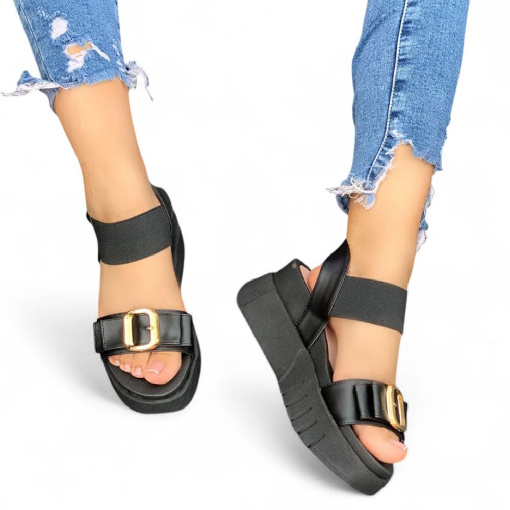 SANDALIA MUJER 1431L-45 REBELDE COLOR NEGRO - 2