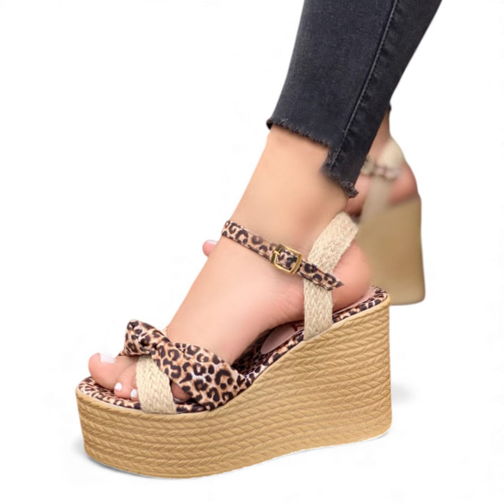 SANDALIA MUJER 1431L-58 GAMUZA Y SOGUILLA PLANTA PU PLANTA #9 COLOR ANIMAL PRINT - 2