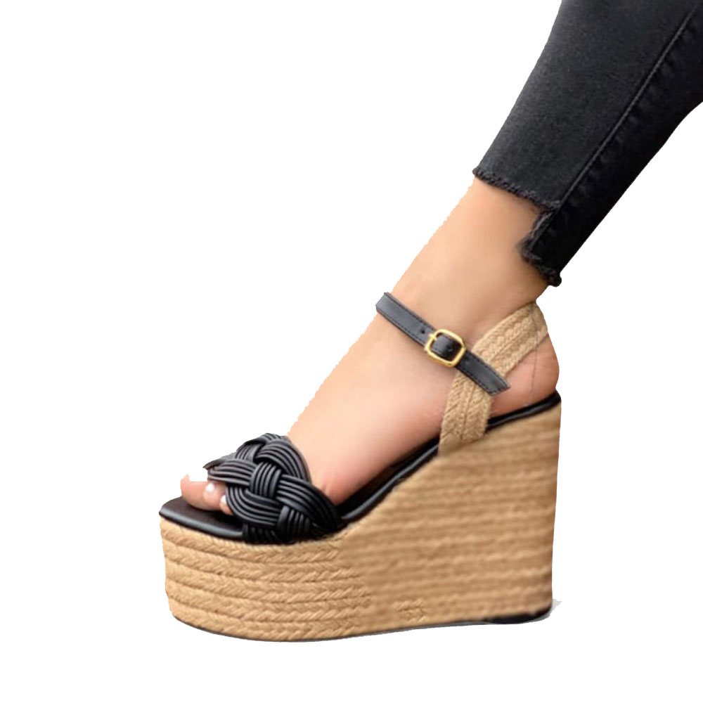 SANDALIA MUJER 1431L-58 BIOCUERO PLANTA FORRADA CON SOGUILLATA COLOR NEGRO - 1