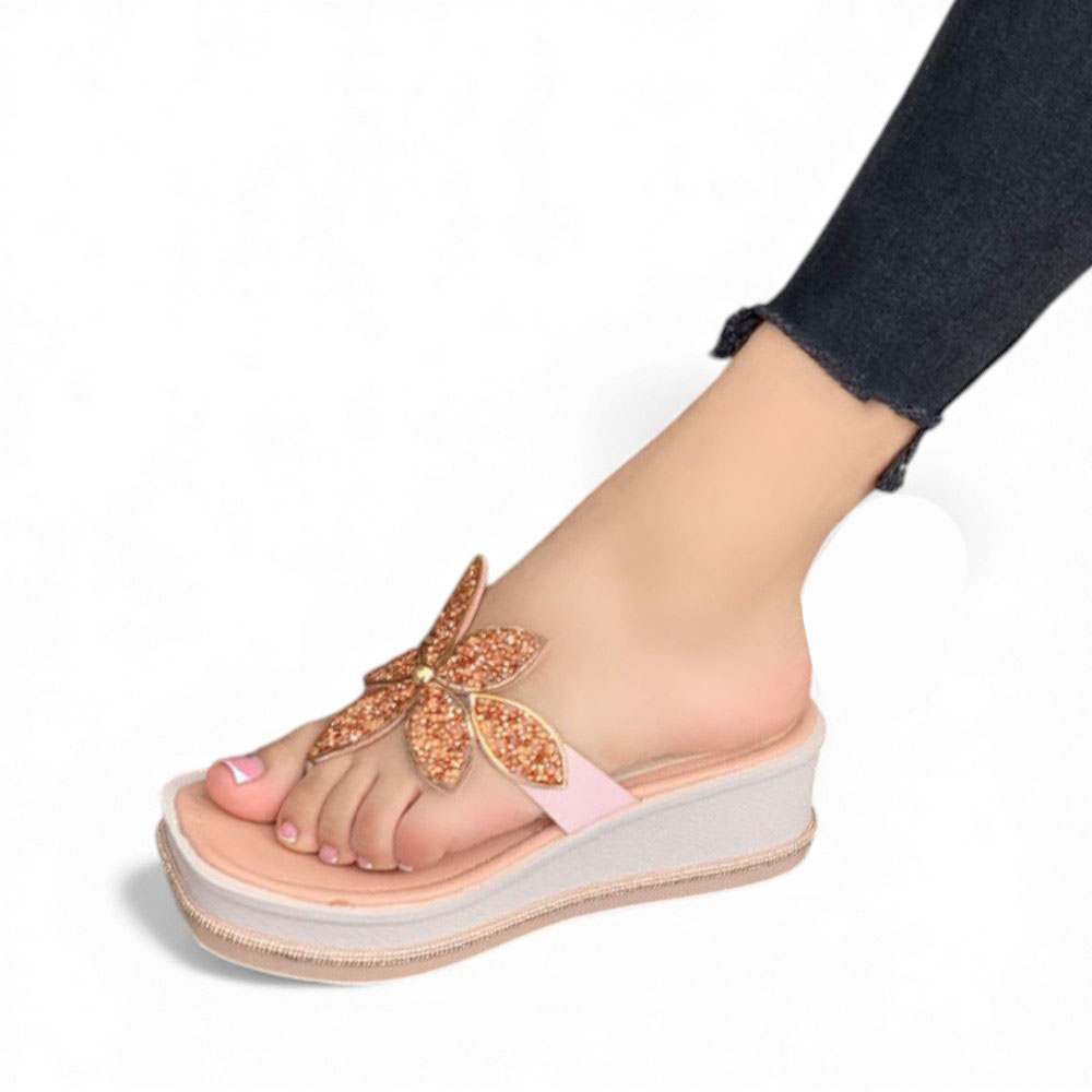SANDALIA MUJER 1431L-48 FLOR PLATAFORMA 5 COLOR LACRE - 1
