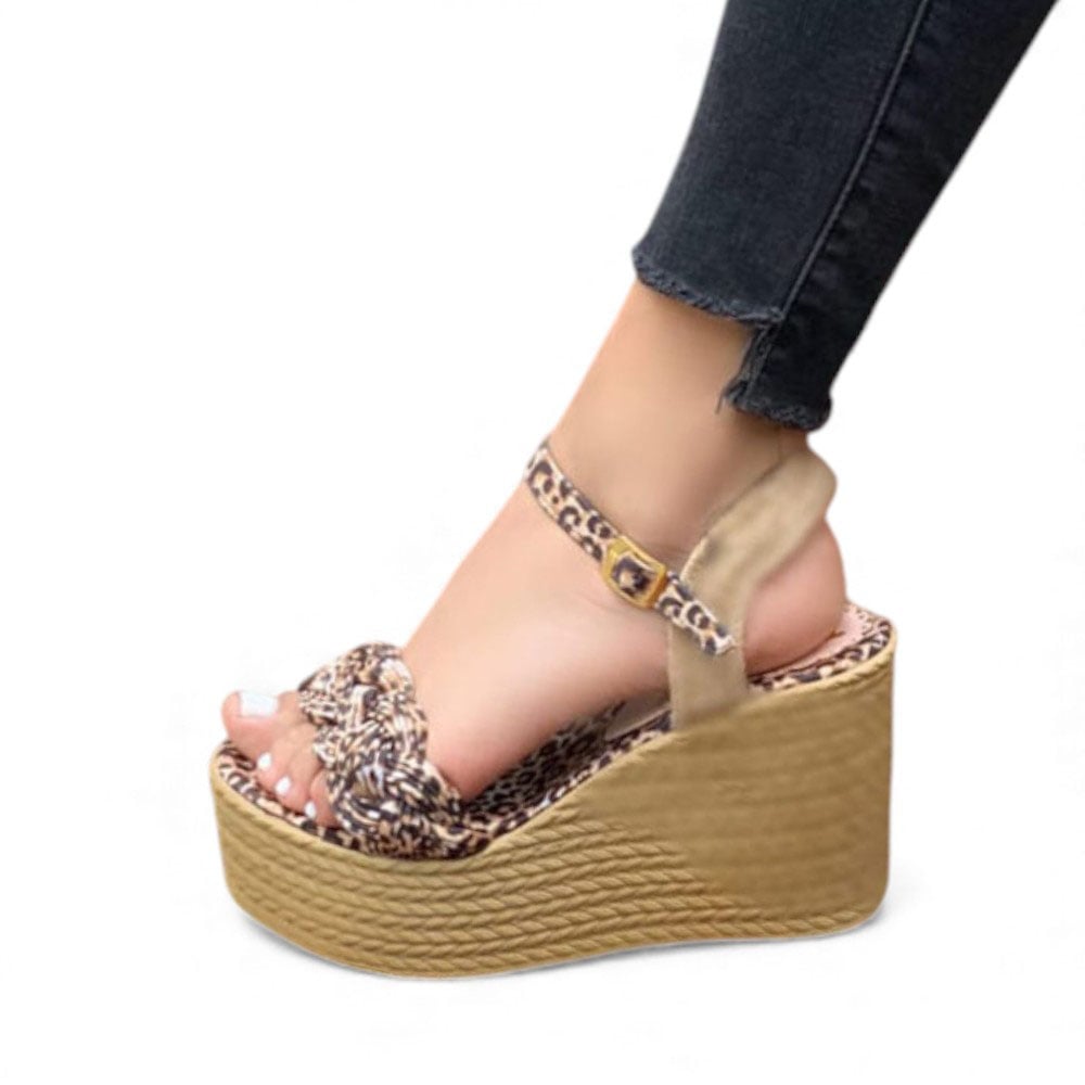 SANDALIA MUJER 1431L-58 BIOCUERO PLANTA PU TACO #9 COLOR ANIMAL PRINT - 4