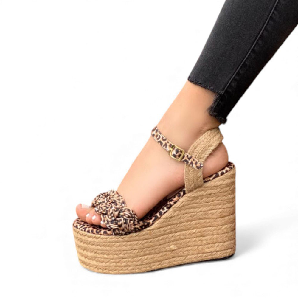 SANDALIA MUJER 1431L-58 BIOCUERO PLANTA FORRADA CON SOGUILLATA COLOR ANIMAL PRINT - 1