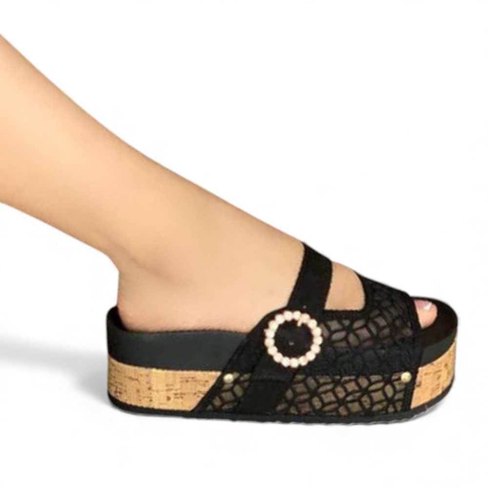 SANDALIA MUJER 1431L-50 ABL PLATAFORMA 7 COLOR NEGRO - 1