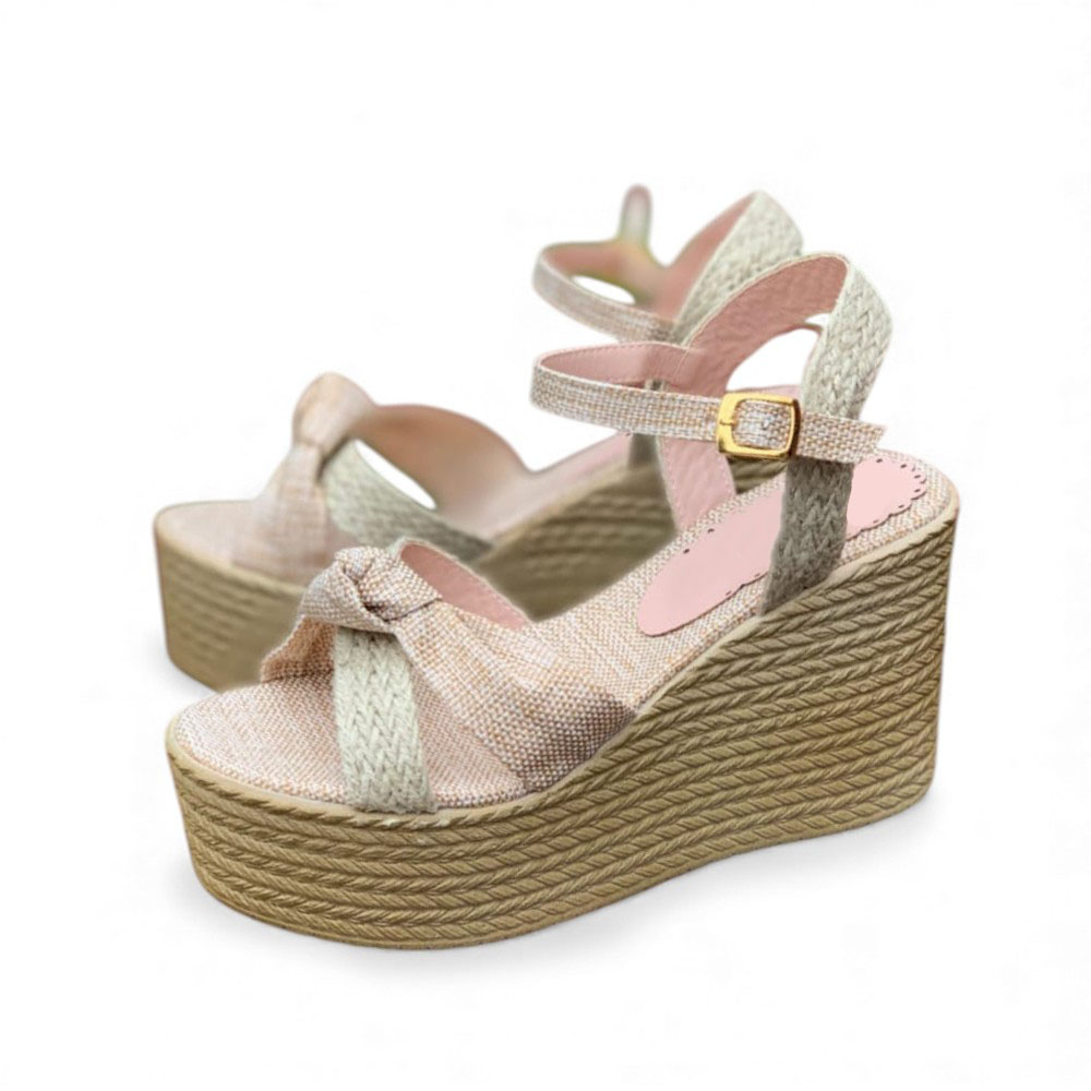SANDALIA MUJER 1431L-58 GAMUZA Y SOGUILLA PLANTA PU PLANTA #9 COLOR BEIGE - 4