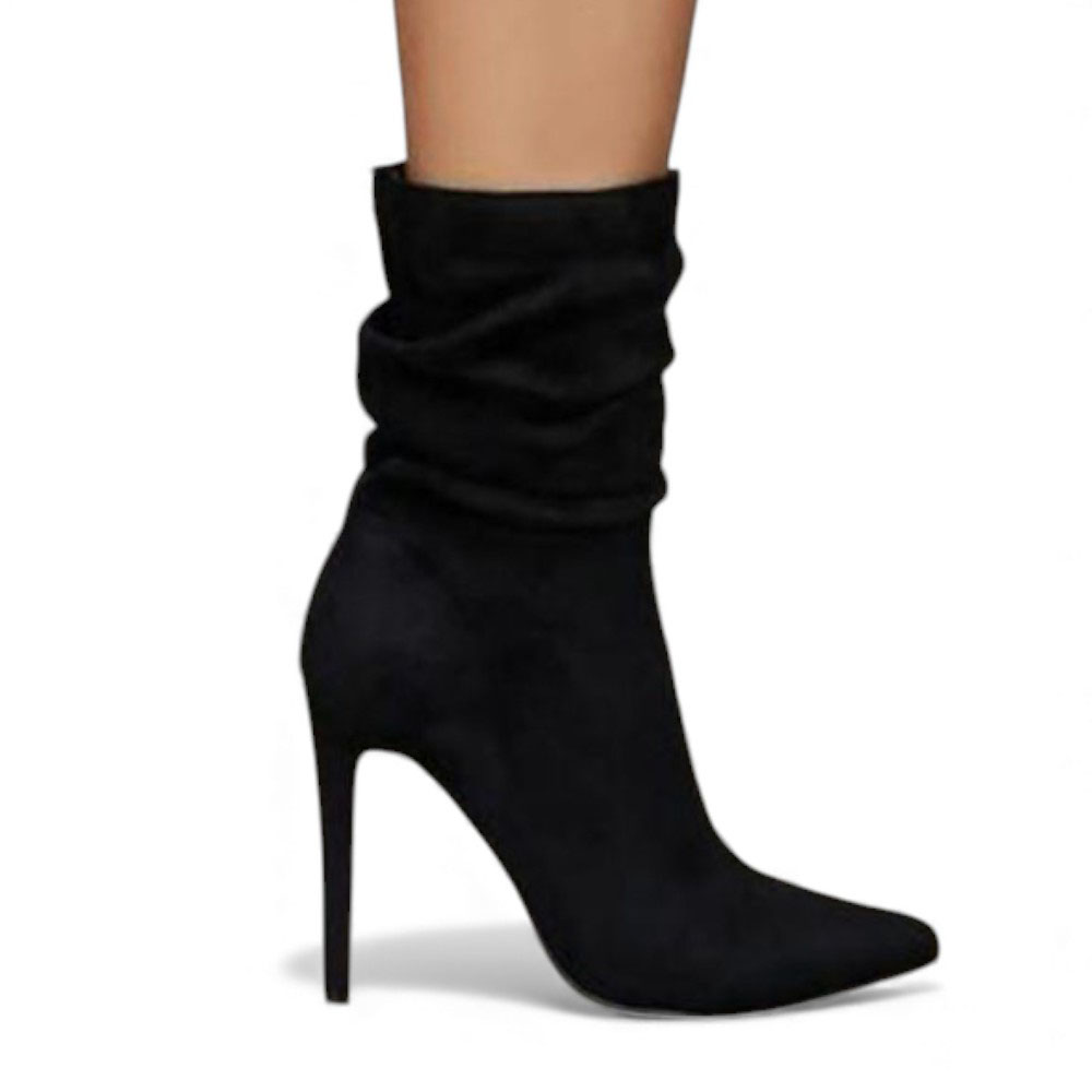 BOTIN MUJER 1299P-68 PLANTA DE GOMA TACO #9 PLATAFORMA INTERNA #2 GAMUZA COLOR NEGRO - 1