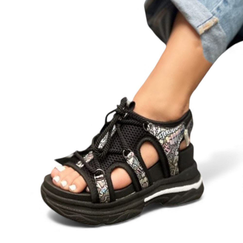 SANDALIA MUJER 1431L-55 CODIGO 11 COLOR NEGRO - 1