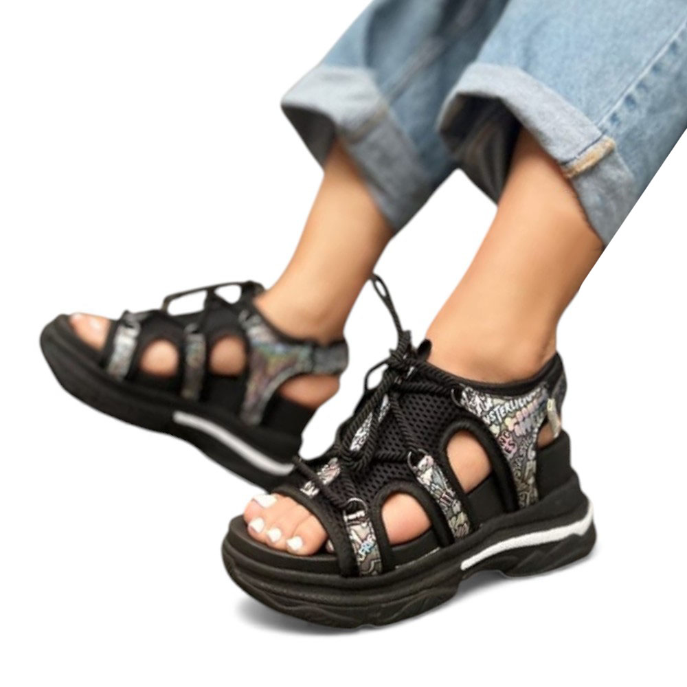 SANDALIA MUJER 1431L-55 CODIGO 11 COLOR NEGRO - 2