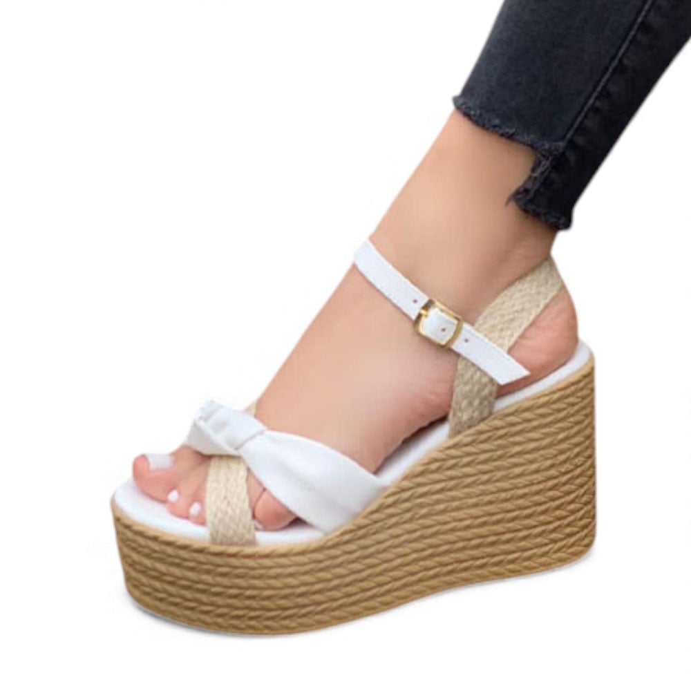 SANDALIA MUJER 1431L-58 GAMUZA Y SOGUILLA PLANTA PU PLANTA #9 COLOR PERLA - 1