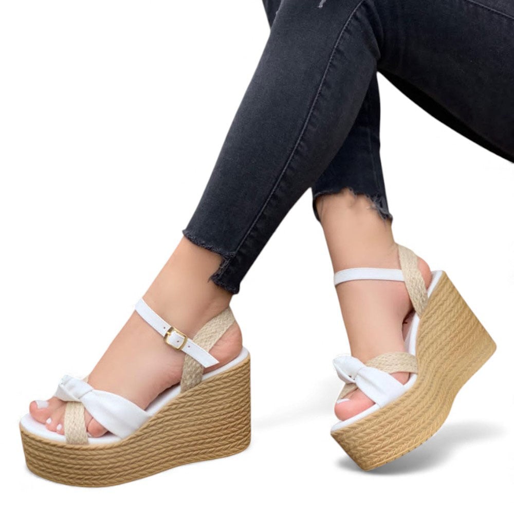 SANDALIA MUJER 1431L-58 GAMUZA Y SOGUILLA PLANTA PU PLANTA #9 COLOR PERLA - 2