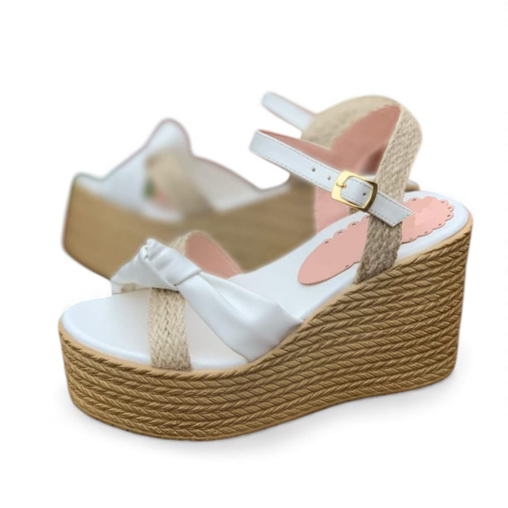 SANDALIA MUJER 1431L-58 GAMUZA Y SOGUILLA PLANTA PU PLANTA #9 COLOR PERLA - 3