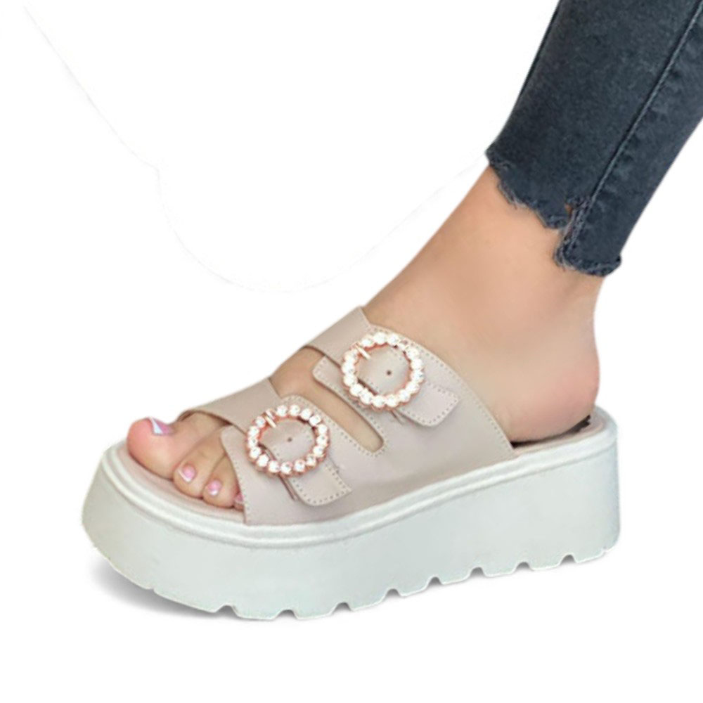 SANDALIA MUJER 1431L-50 PLATAFORMA 5 COLOR CRUDO - 1