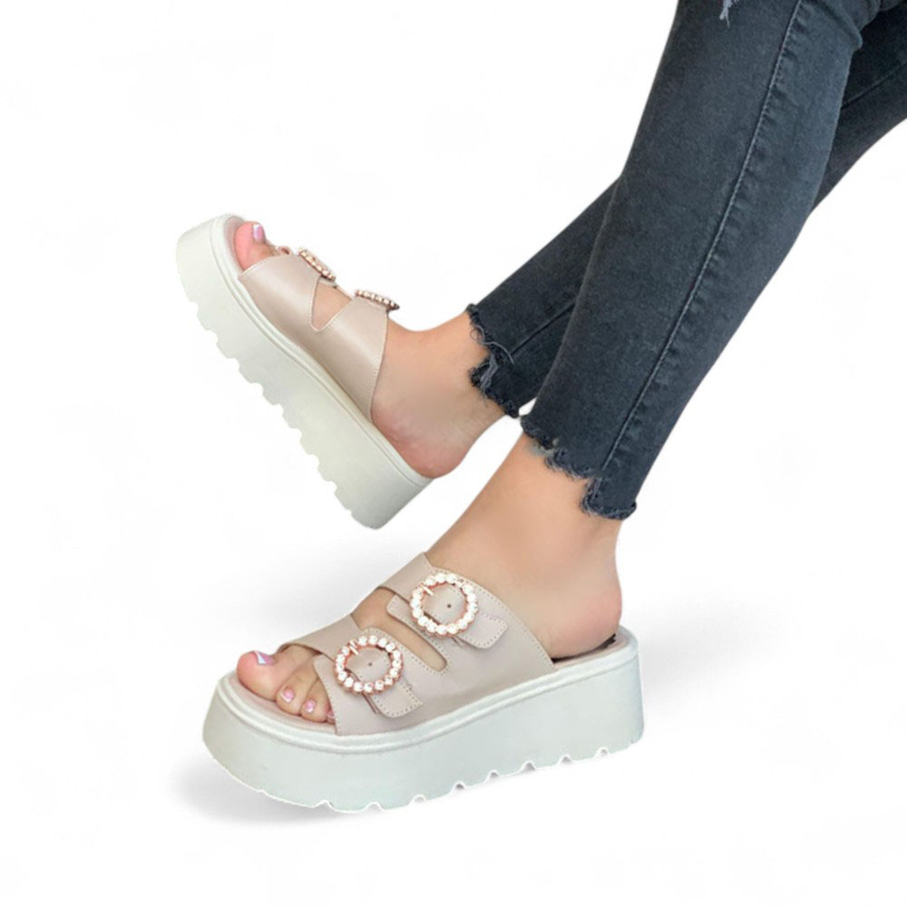 SANDALIA MUJER 1431L-50 PLATAFORMA 5 COLOR CRUDO - 2