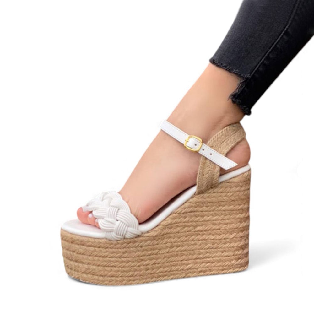 SANDALIA MUJER 1431L-58 BIOCUERO PLANTA FORRADA CON SOGUILLATA COLOR PERLA - 1