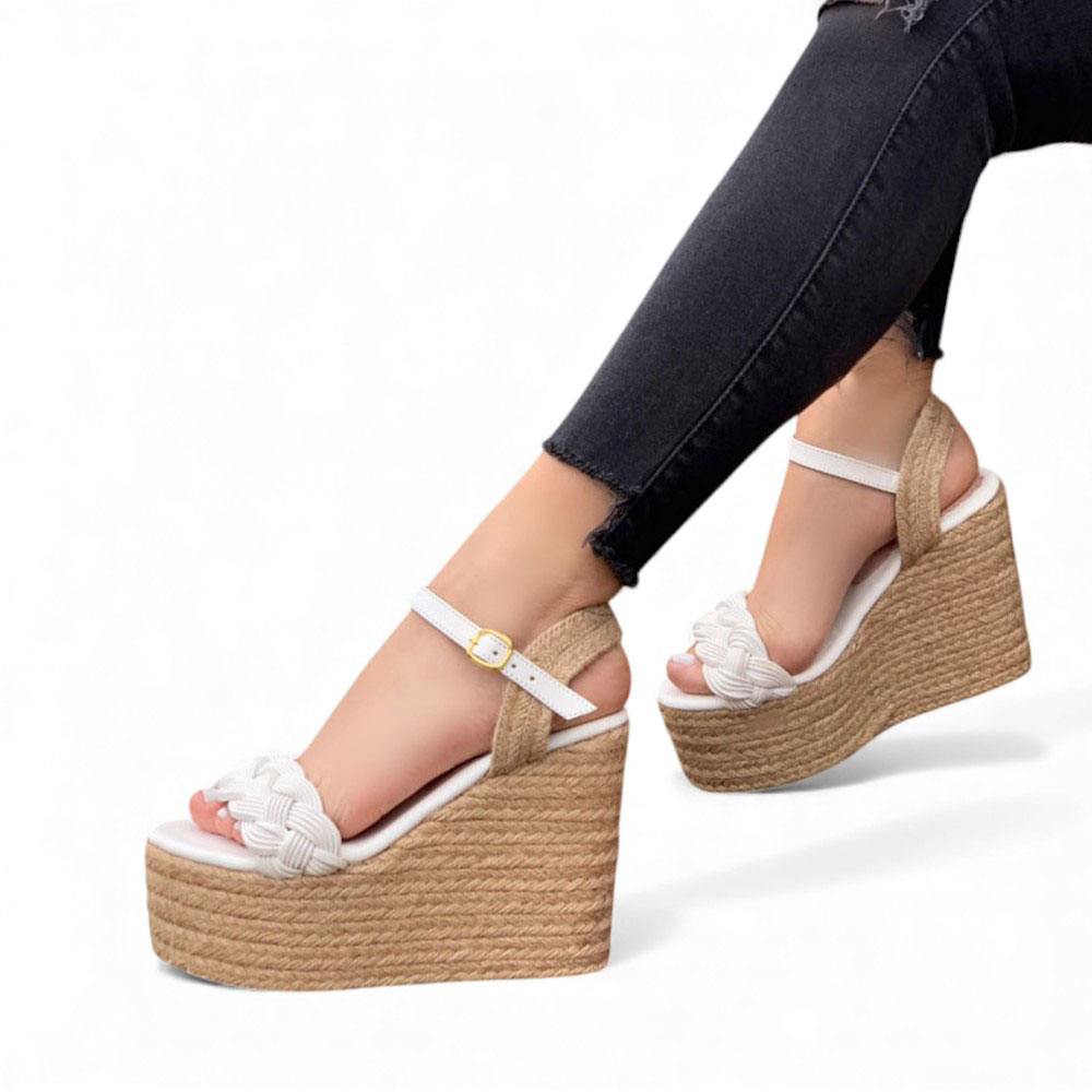SANDALIA MUJER 1431L-58 BIOCUERO PLANTA FORRADA CON SOGUILLATA COLOR PERLA - 2