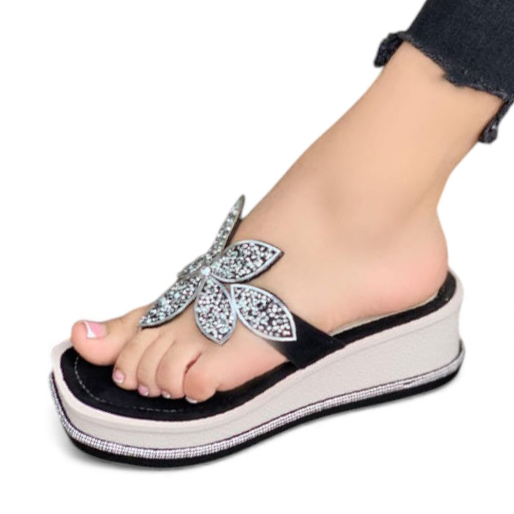 SANDALIA MUJER 1431L-48 FLOR PLATAFORMA 5 COLOR NEGRO - 1