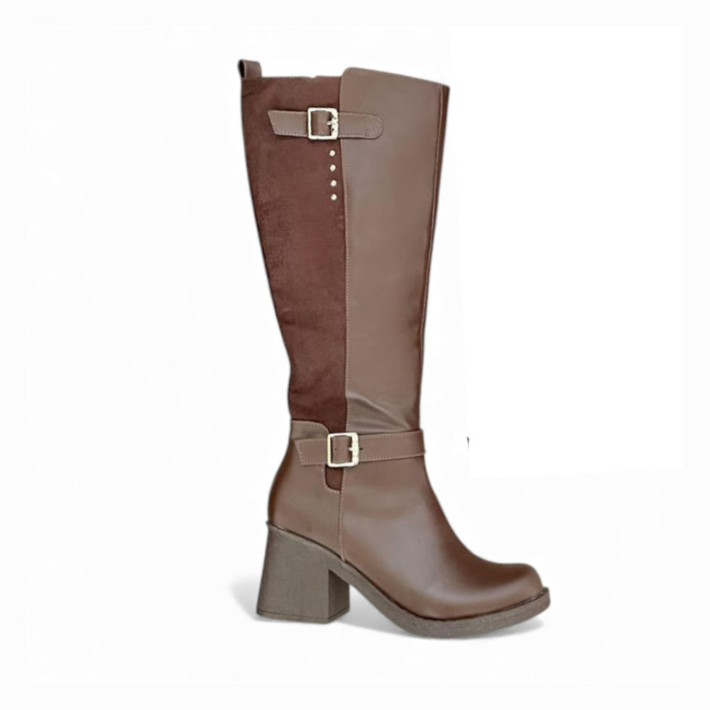 BOTA MUJER 1431L-70 TACO 7 DETALLITO COLOR CHOCOLATE - 1