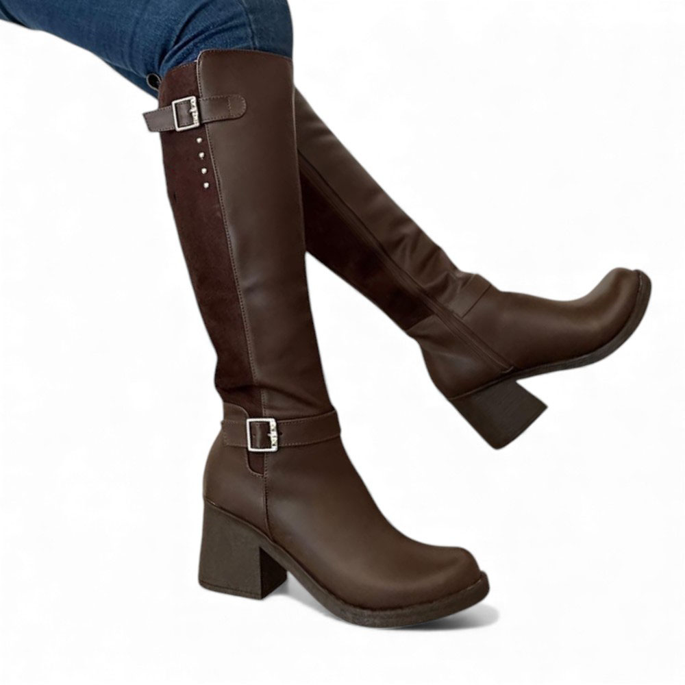 BOTA MUJER 1431L-70 TACO 7 DETALLITO COLOR CHOCOLATE - 4
