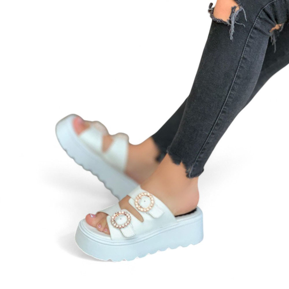 SANDALIA MUJER 1431L-50 PLATAFORMA 5 COLOR BLANCO - 2
