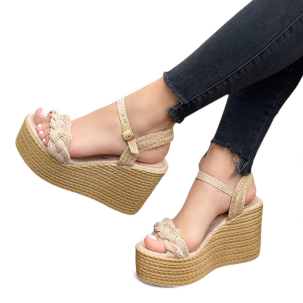 SANDALIA MUJER 1431L-58 BIOCUERO PLANTA PU TACO #9 COLOR BEIGE - 4
