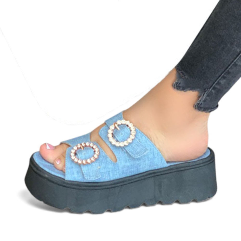 SANDALIA MUJER 1431L-50 PLATAFORMA 5 COLOR CELESTE - 1