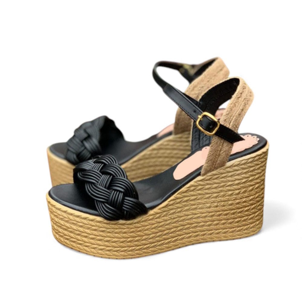 SANDALIA MUJER 1431L-58 BIOCUERO PLANTA PU TACO #9 COLOR NEGRO - 2