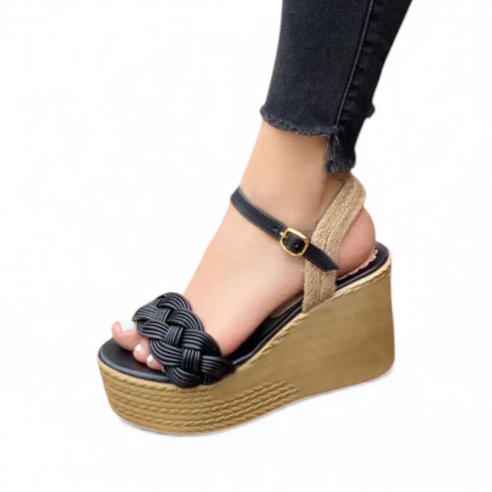 SANDALIA MUJER 1431L-58 BIOCUERO PLANTA PU TACO #9 COLOR NEGRO - 3